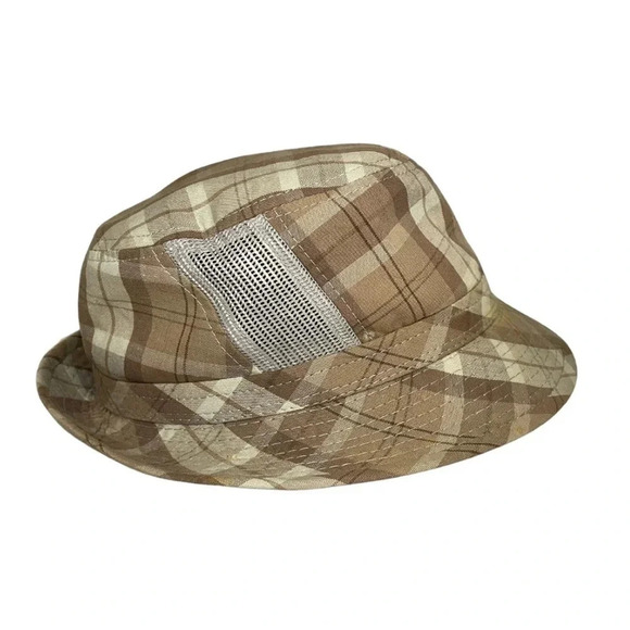 Broner Lightweight Plaid Vented Fedora Hat - Good Preowned Condition- Medium - Picture 3 of 5